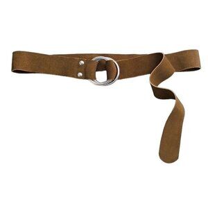 Chico’s Genuine Suede Chestnut Brown Sash Belt Size L NWT Quiet Luxury Casual